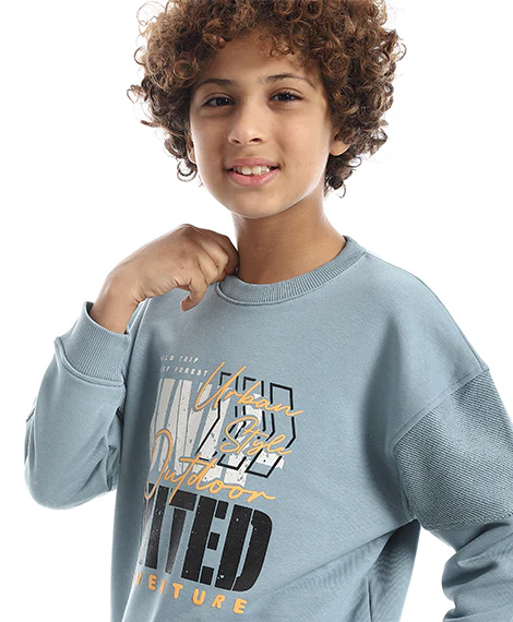 Boy Oversize Fit Crew Neck Printed Sweatshirt - Image 3