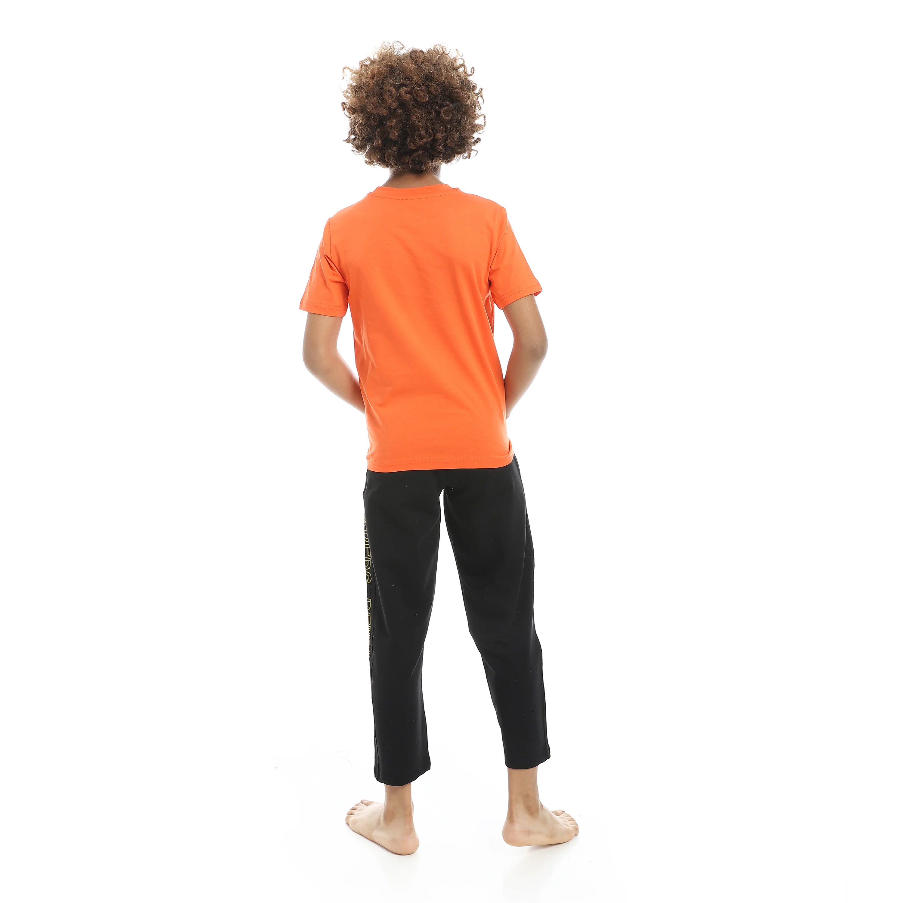 Boys Cool Pajama Set Printed - Orange - Image 2