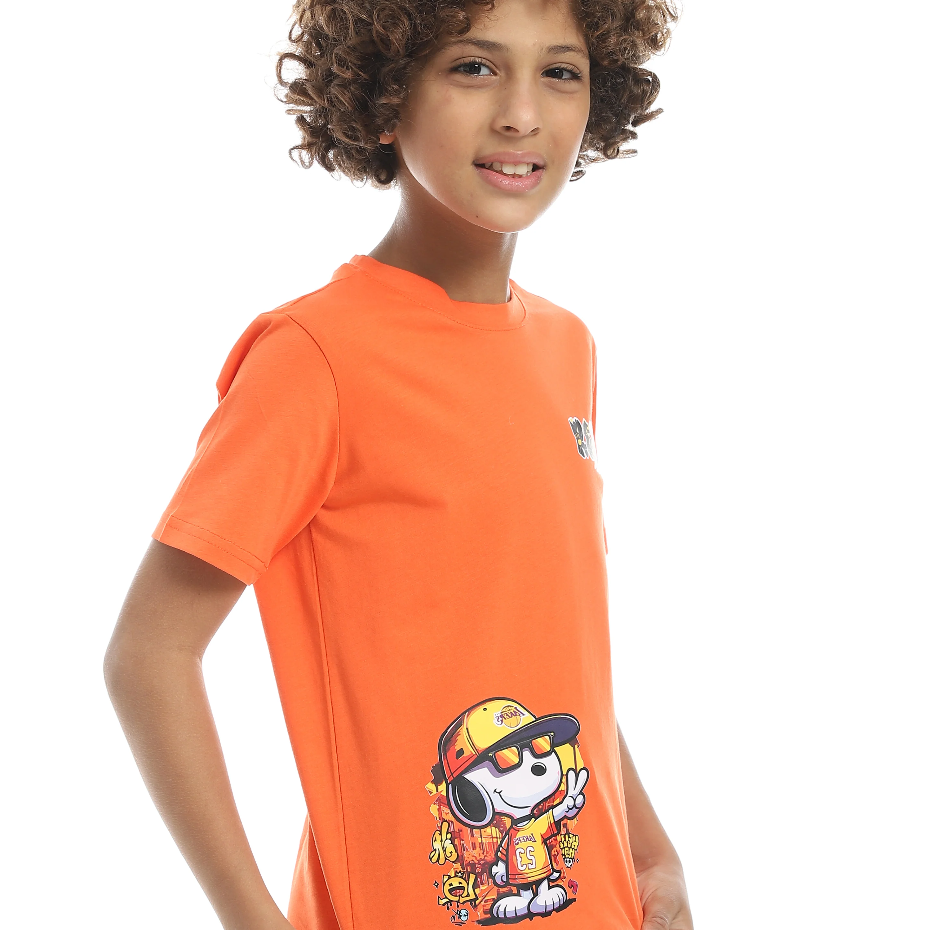 Boys Cool Pajama Set Printed - Orange - Image 3