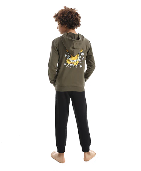 Boys' "Garfield" Graphic Hoodie & Joggers Autumn Set - Image 3