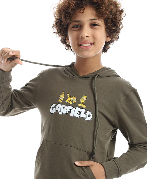 Boys' "Garfield" Graphic Hoodie & Joggers Autumn Set - Image 4
