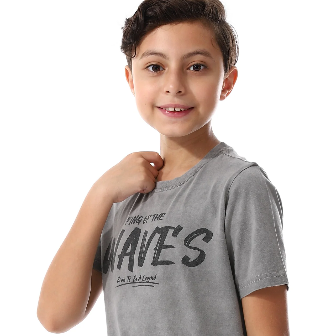 BoysGrey Graphic Pajama Set - "King Of The Waves" - Image 2
