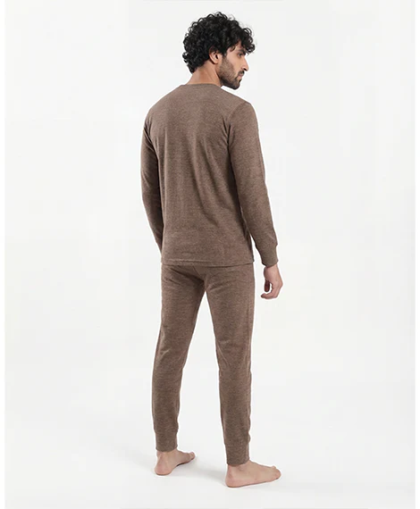 Brown Padded Thermal Set for Men - Red cotton - Image 2