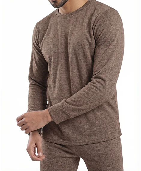 Brown Padded Thermal Set for Men - Red cotton - Image 3
