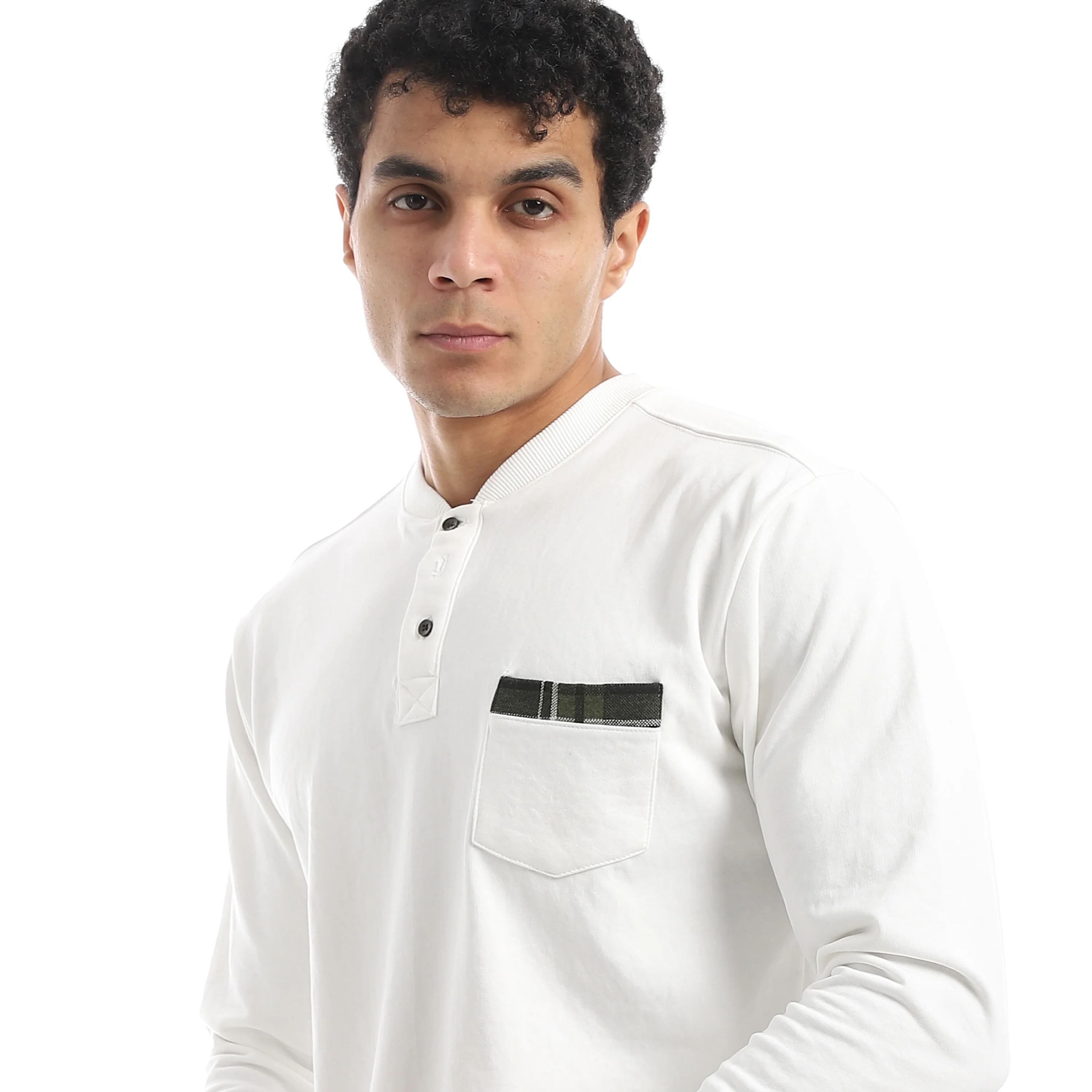 Classic Men’s Pajama Set – Long Sleeve Top & Check Pants - Red cotton - Image 3