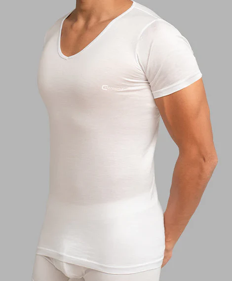 Undershirt (V) Mercerise White - Image 2