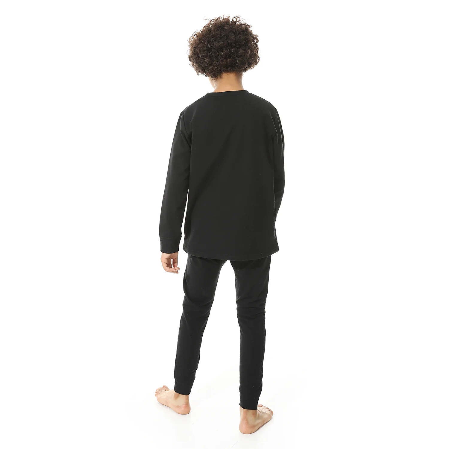 Cozy and Comfortable Thermal Set for Boys Padded Inside - Black - Image 3