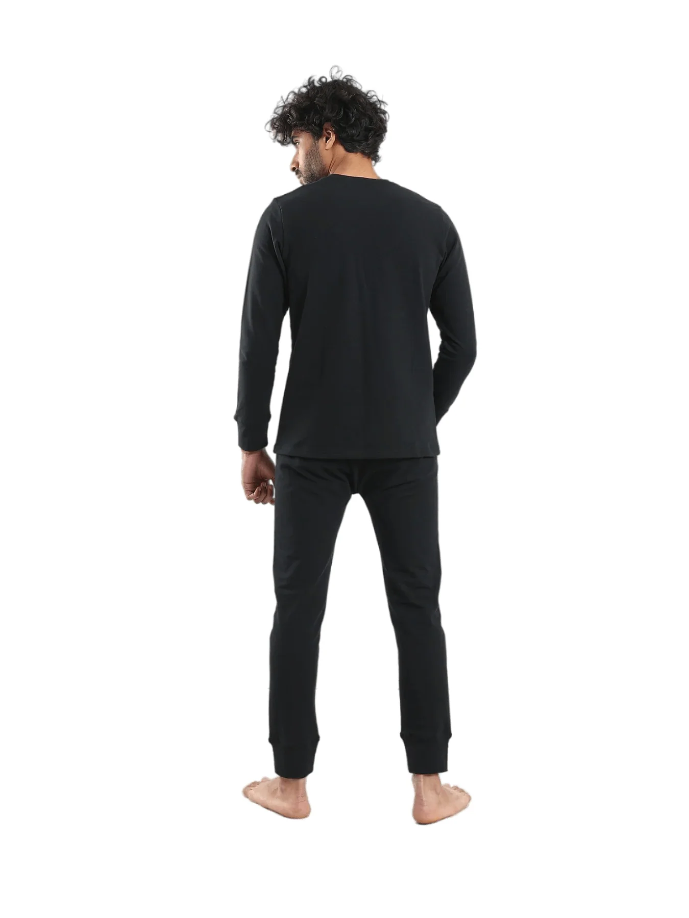Black Padded Thermal Set for Men  - Red cotton - Image 3