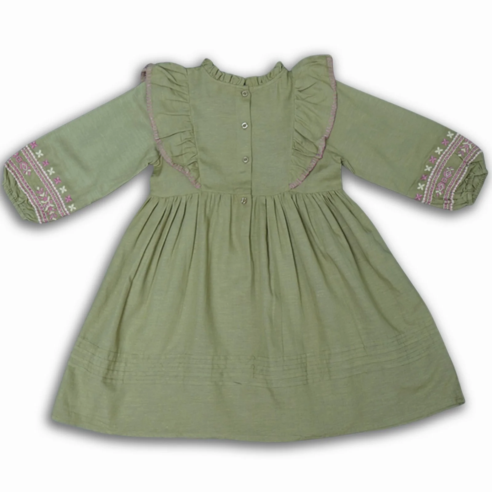 Embroidered Ruffle Dress - Image 3