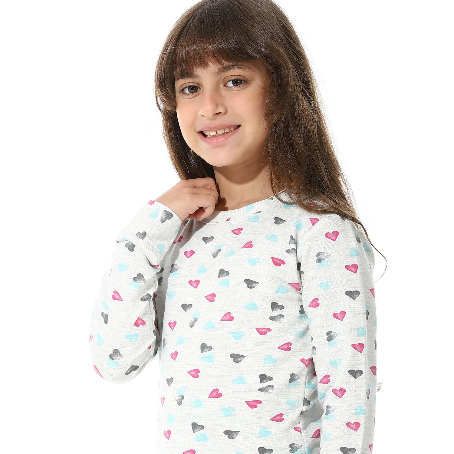 Girls Thermal Set With Printed - Gray - Image 10