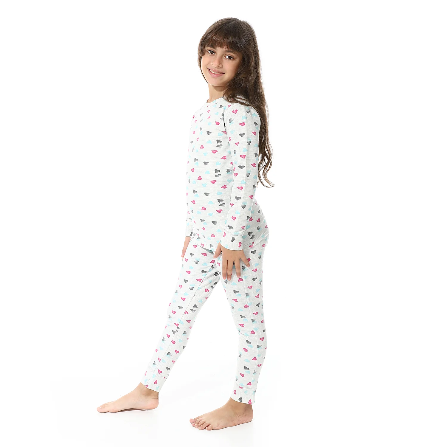 Girls Thermal Set With Printed - Gray - Image 3