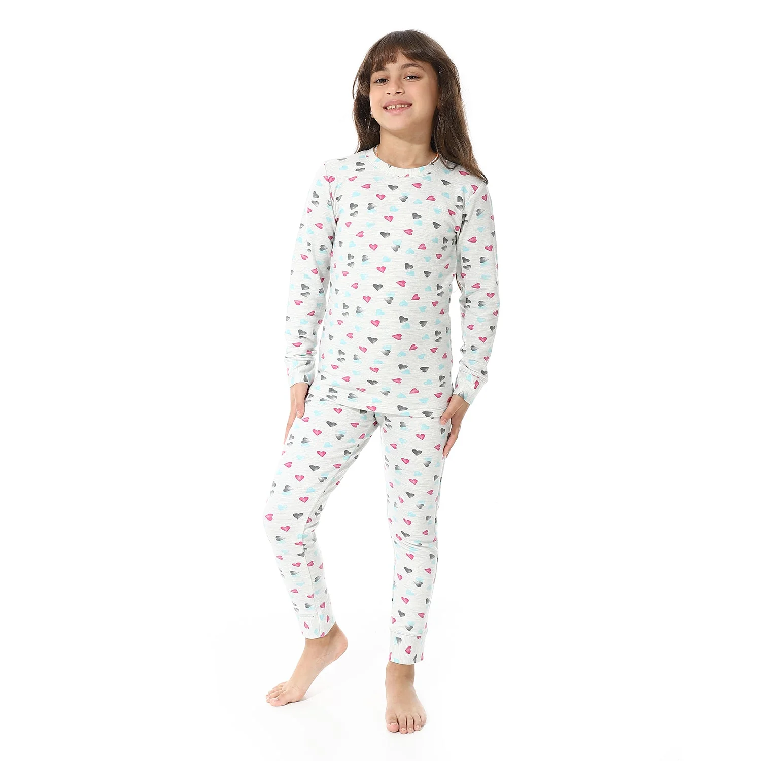 Girls Thermal Set With Printed - Gray - Image 8