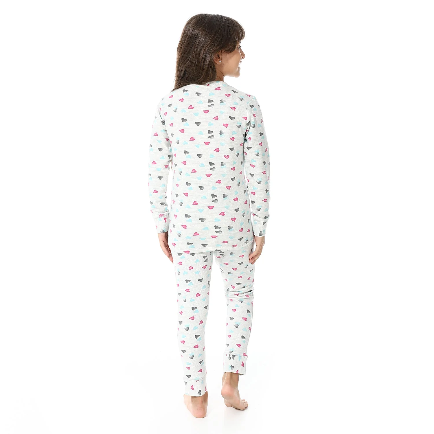Girls Thermal Set With Printed - Gray - Image 9