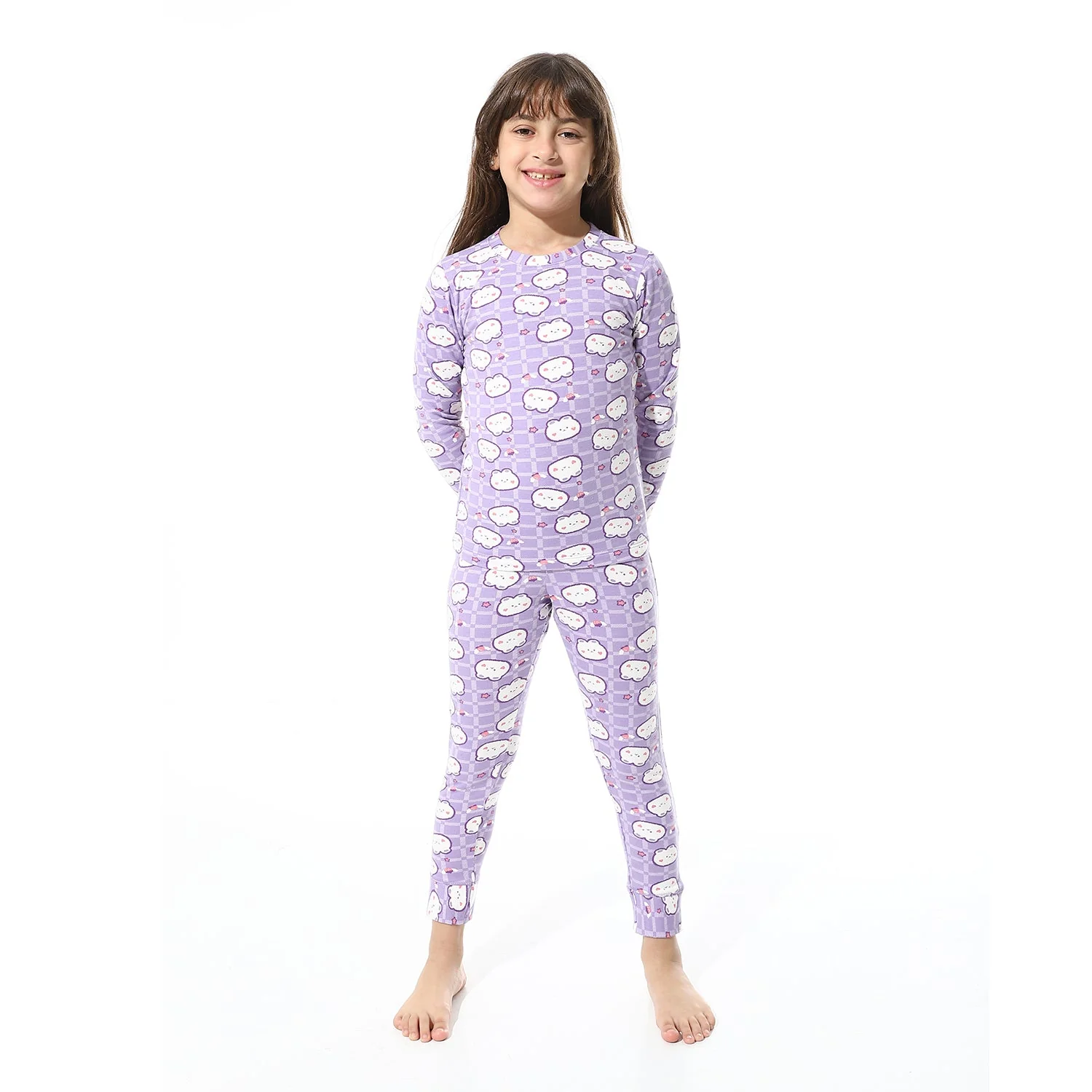 Girls Thermal Set With Printed - Purple - Image 5