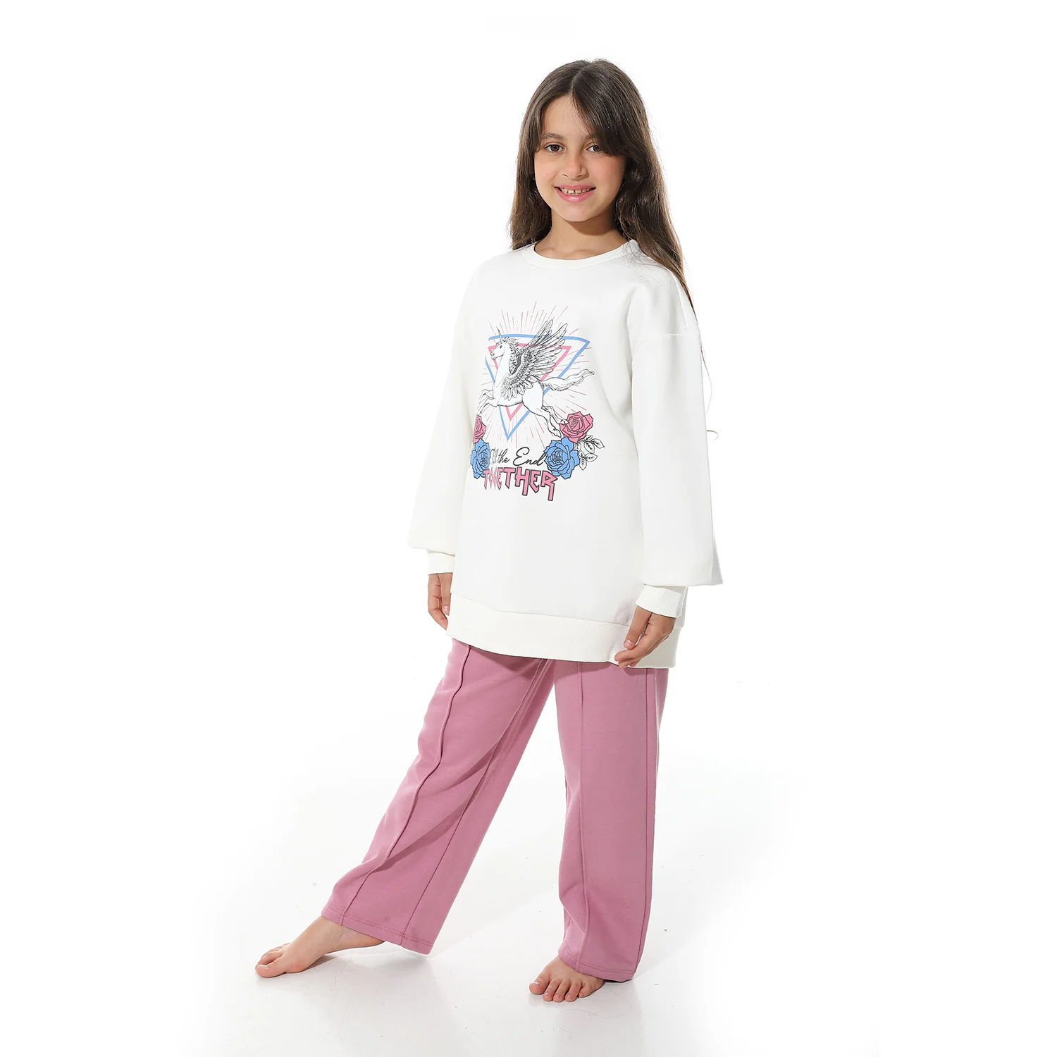 Girls' Winter Pajama Set-Purple - Image 3