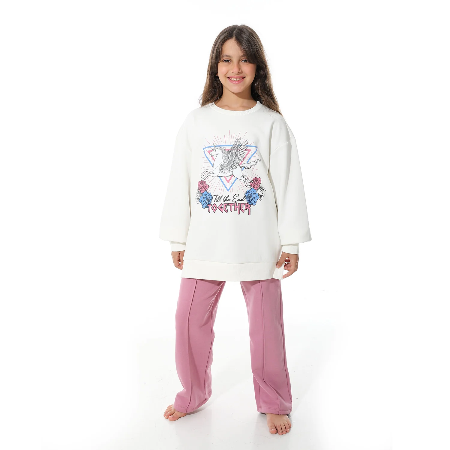 Girls' Winter Pajama Set-Purple - Image 4