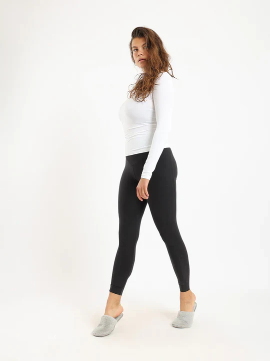 High Neck Long Sleeve T-Shirt For Women - White - Image 3