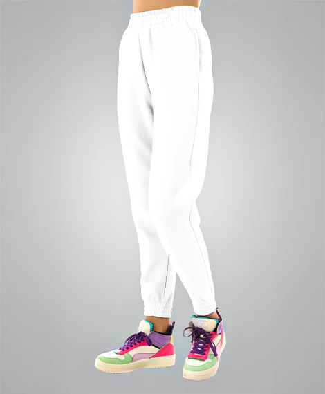 Joggy - 7634 Womens Casual Tracksuit Pants - White - Image 3