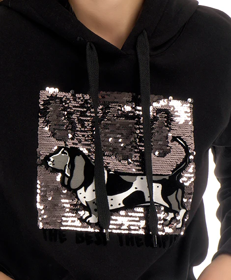 Joggy - 7629 Winter Sweatshirt For Women - Black - Image 2