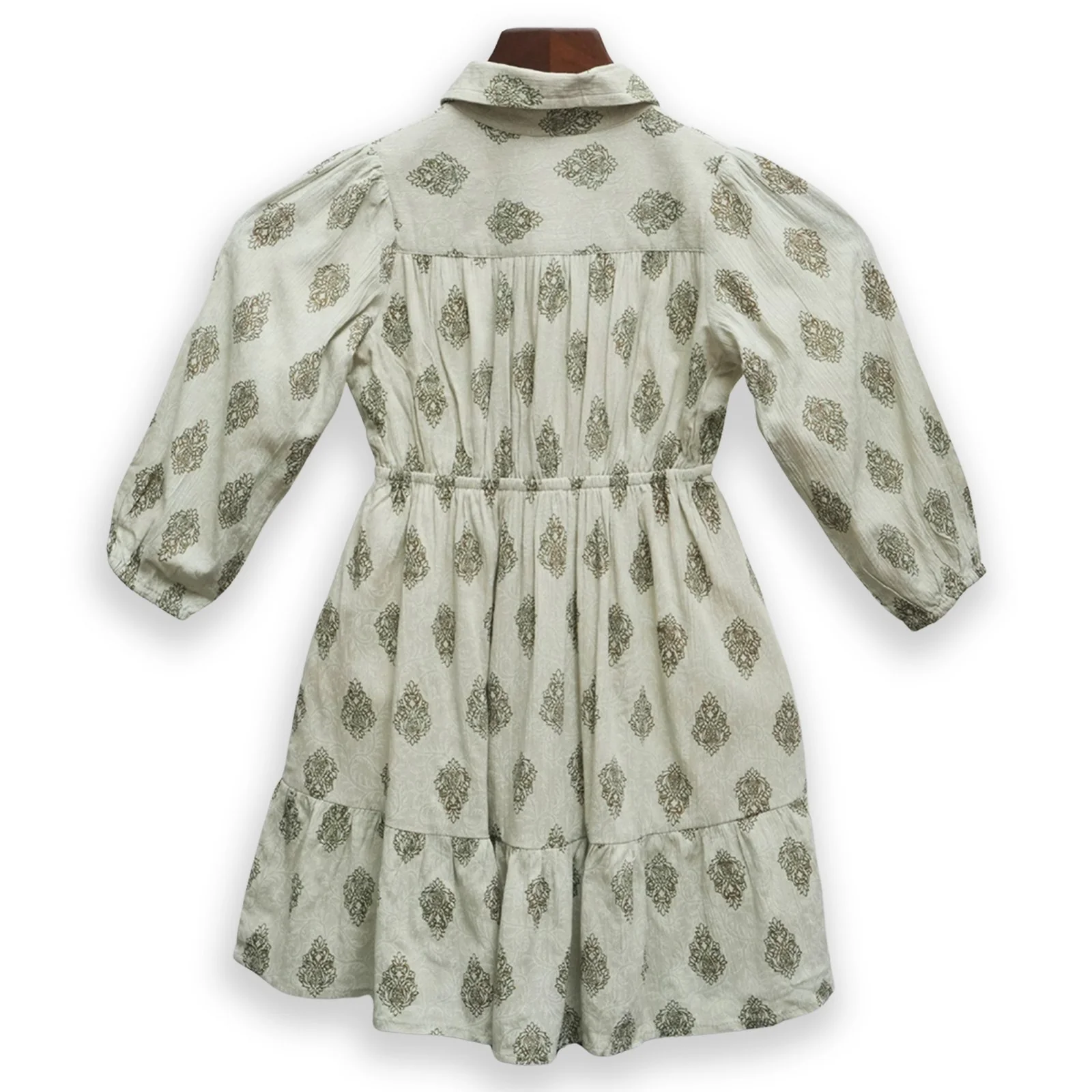 Leaf Print Collared Dress - Image 3