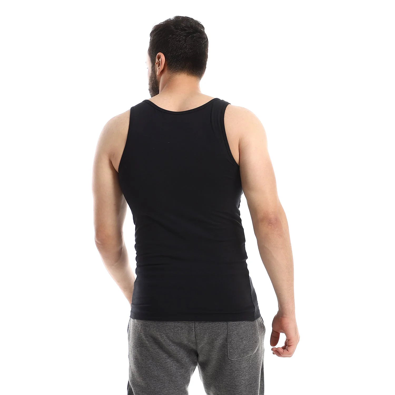 Lycra Sleeveless Undershirt For Men - Black - Image 8