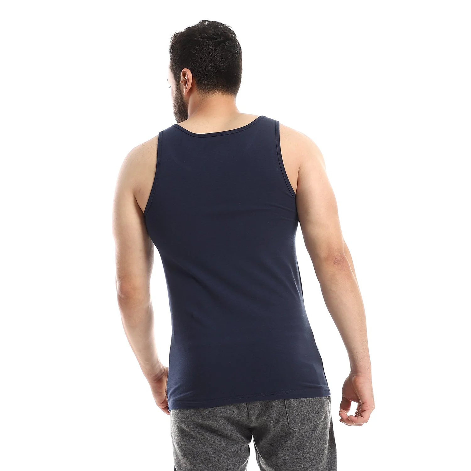 Lycra Sleeveless Undershirt For Men - Navy - Image 5