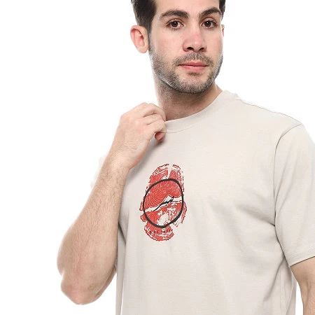 Mens Cotton T-Shirt ,Trendy and Comfy - Beige - Image 3