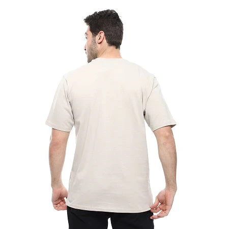 Mens Cotton T-Shirt ,Trendy and Comfy - Beige - Image 4