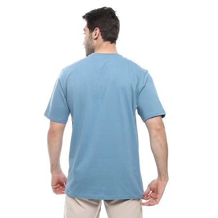 Mens Cotton T-Shirt - Classic and Comfortable - Denim Blue - Image 4