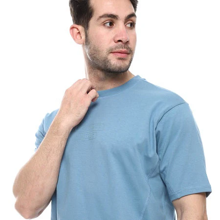 Mens Cotton T-Shirt - Casual and Comfortable - Denim Blue - Image 2