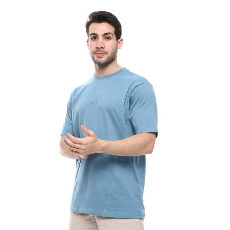 Mens Cotton T-Shirt - Casual and Comfortable - Denim Blue - Image 3