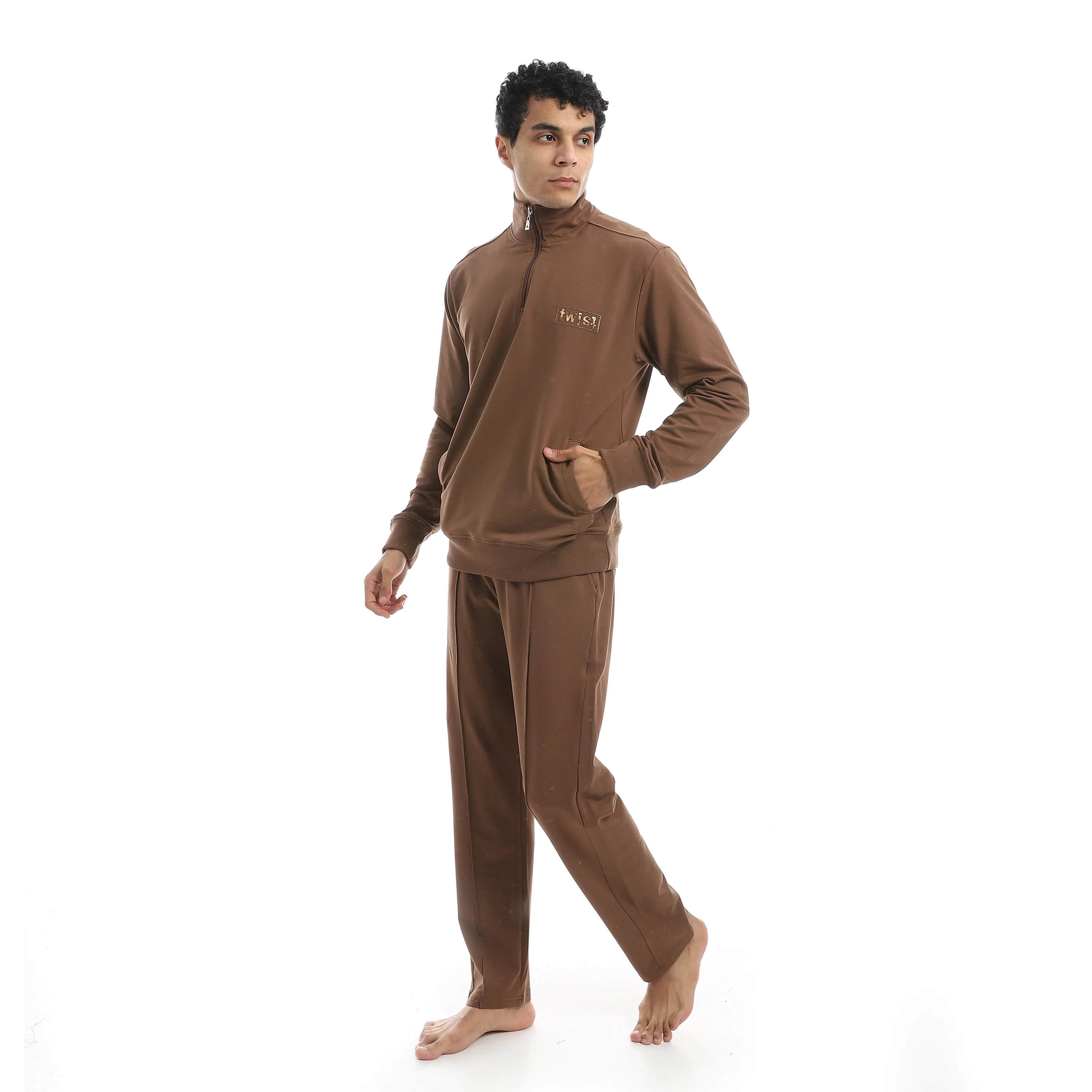 Men’s Comfortable Sleepwear Set - Red cotton - Image 3