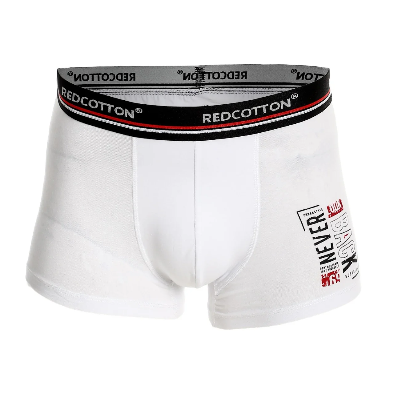 Men’s Cotton Boxer – White with Modern Print | RedCotton