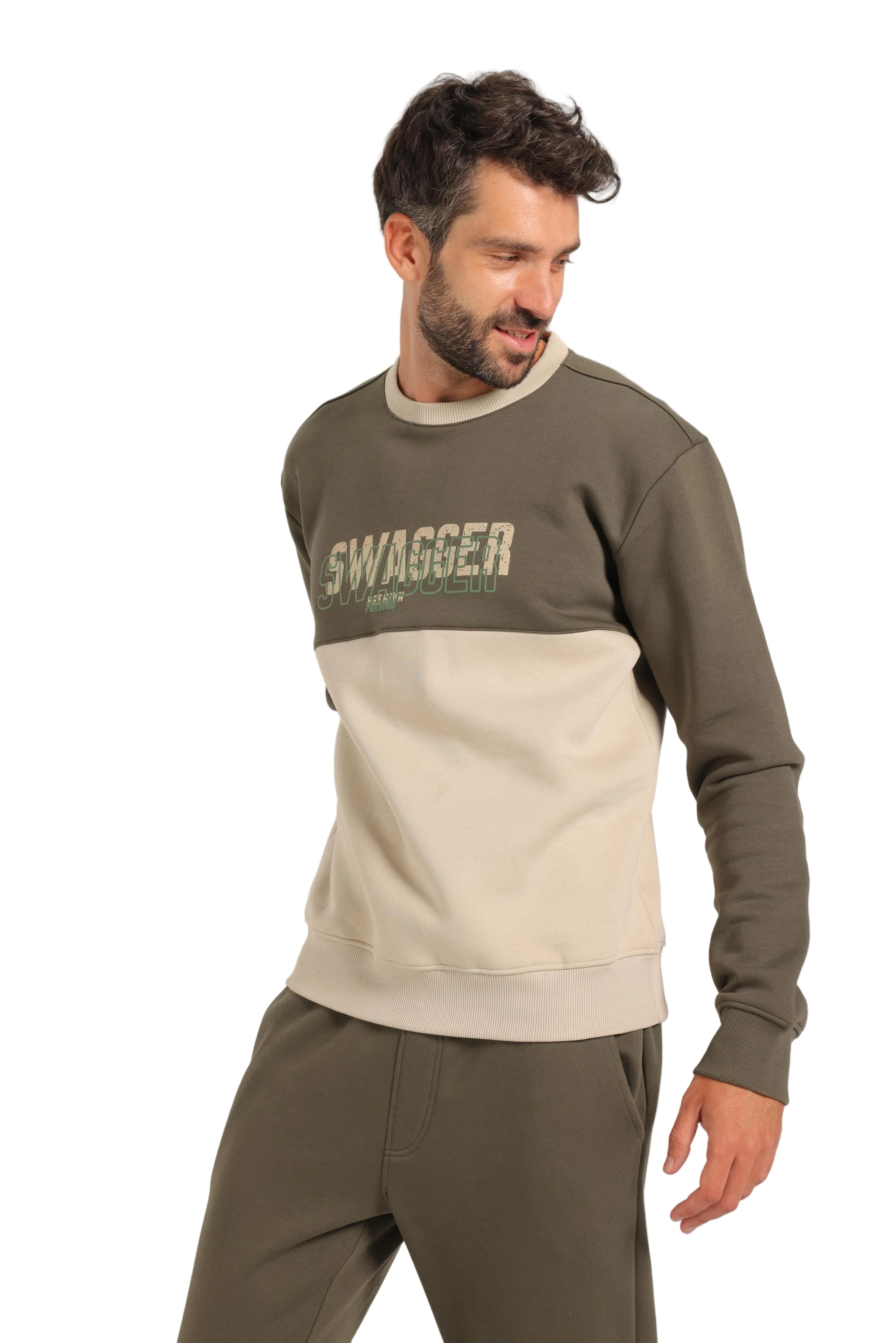 Men’s Cotton Loungewear Set with SWAGG Back Print  - Red cotton - Image 3
