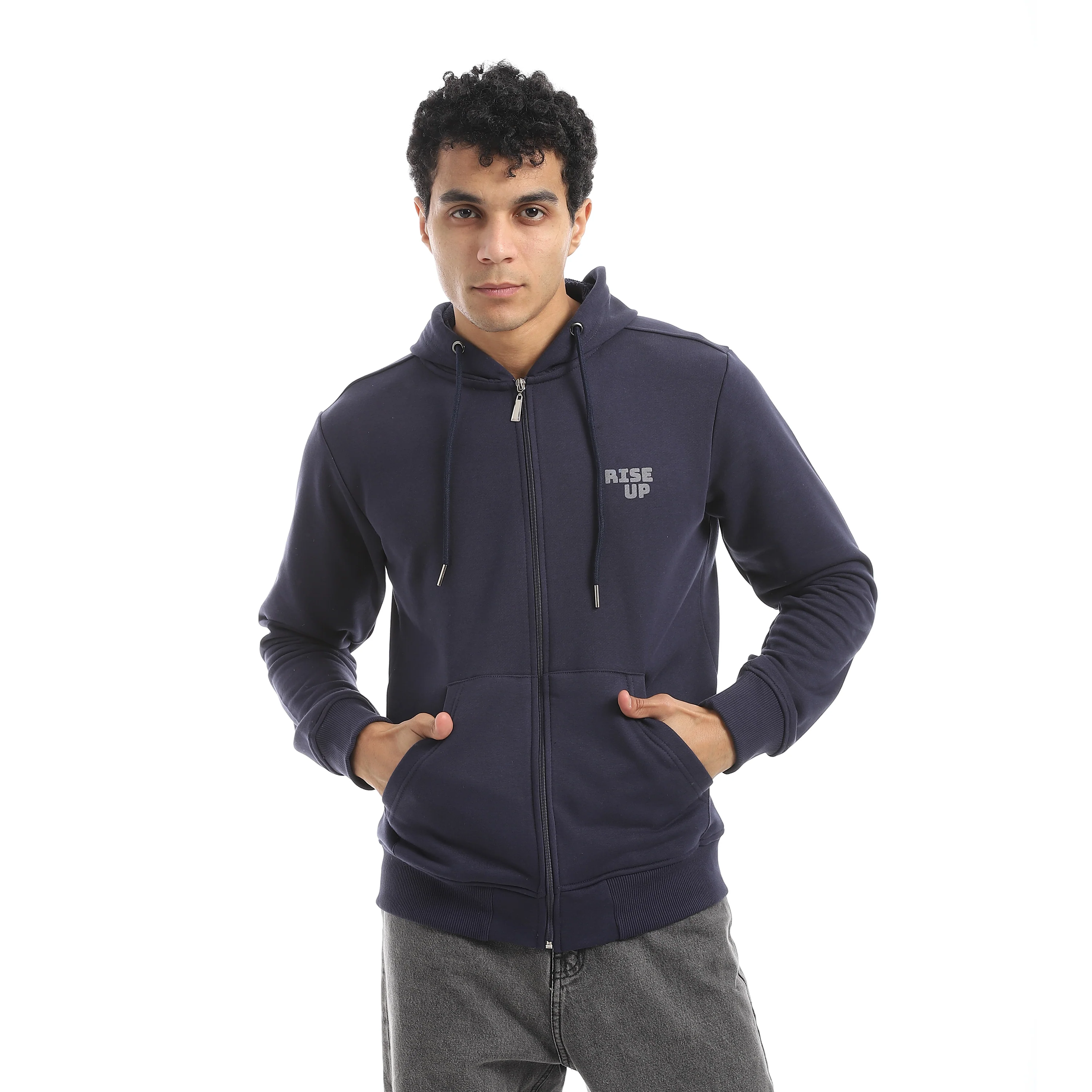 Men’s Full Zip Sweatshirt Red Cotoon