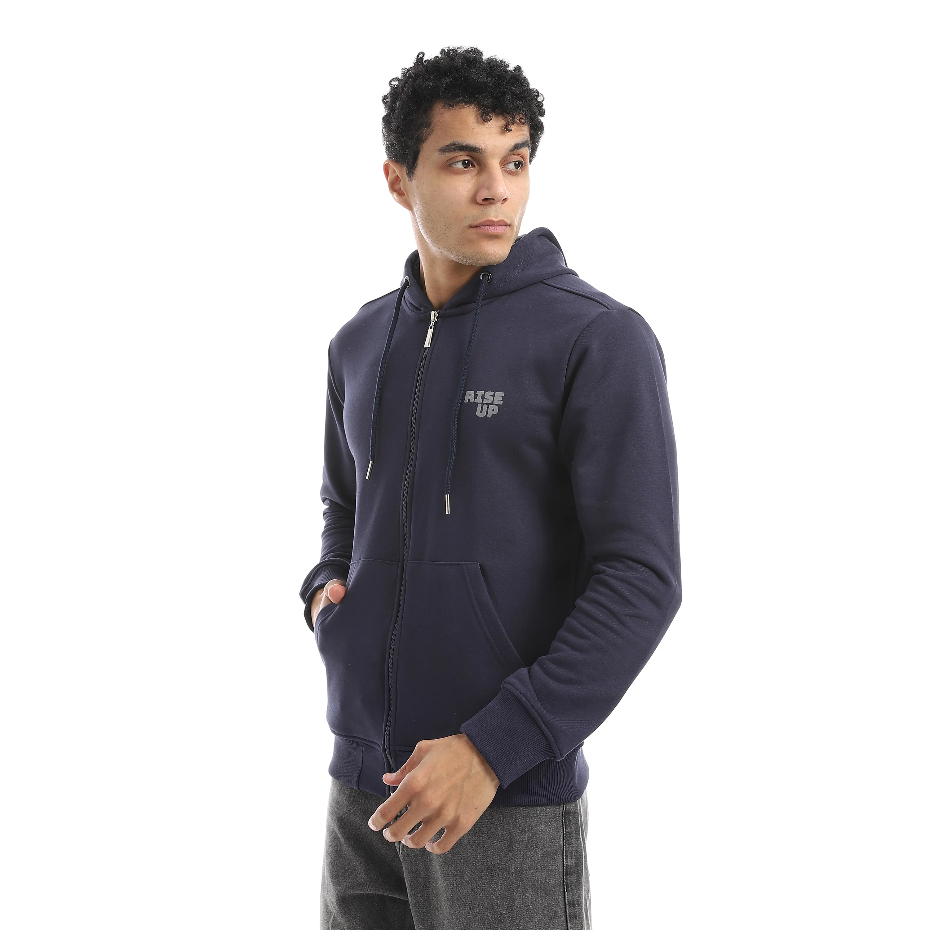 Men’s Full Zip Sweatshirt Red Cotoon - Image 2