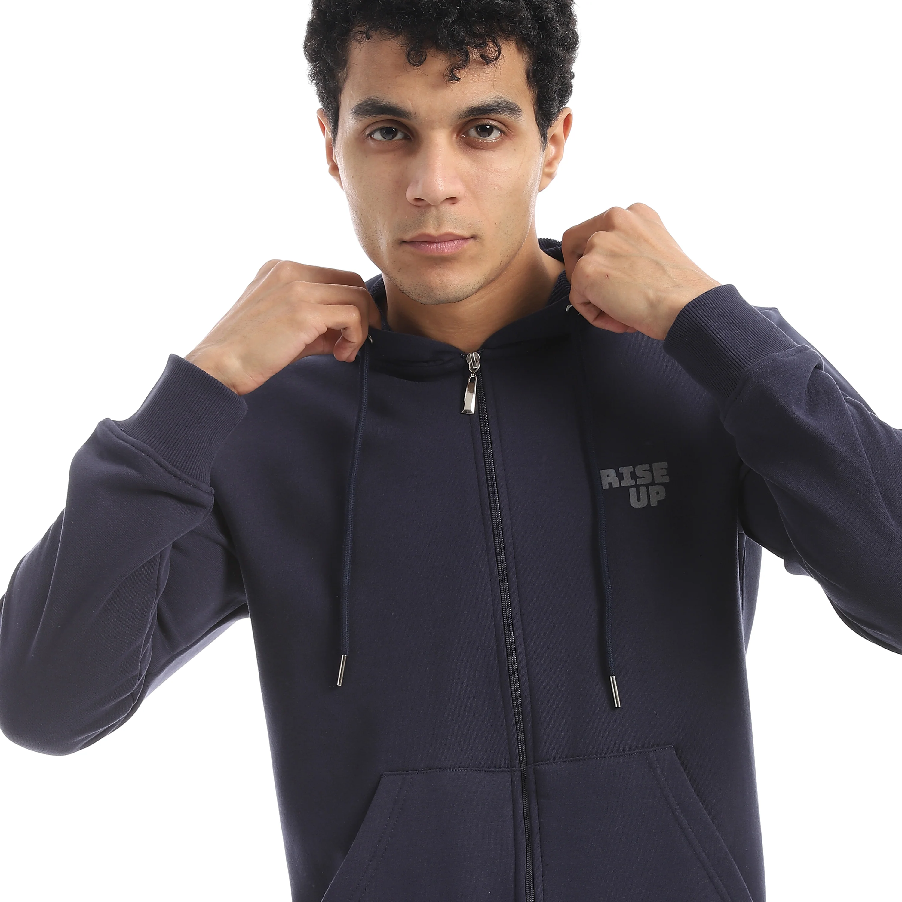 Men’s Full Zip Sweatshirt Red Cotoon - Image 3