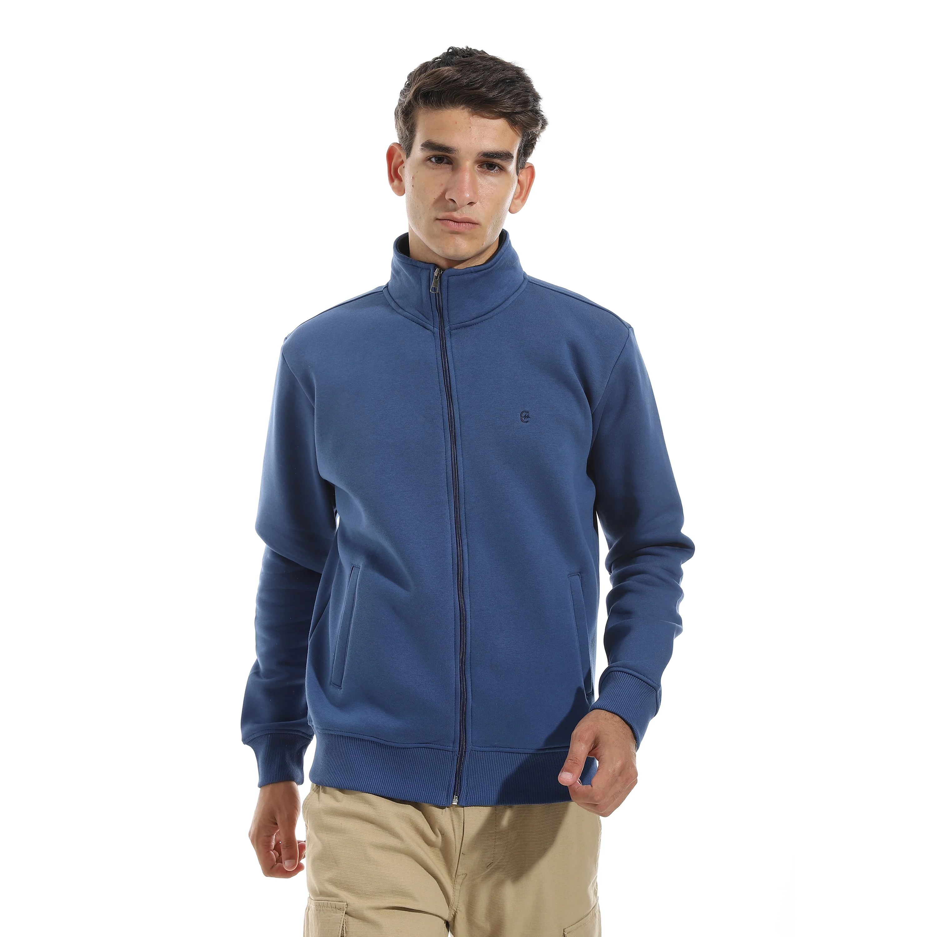 Men’s Zip up High-Neck Sweatshirt