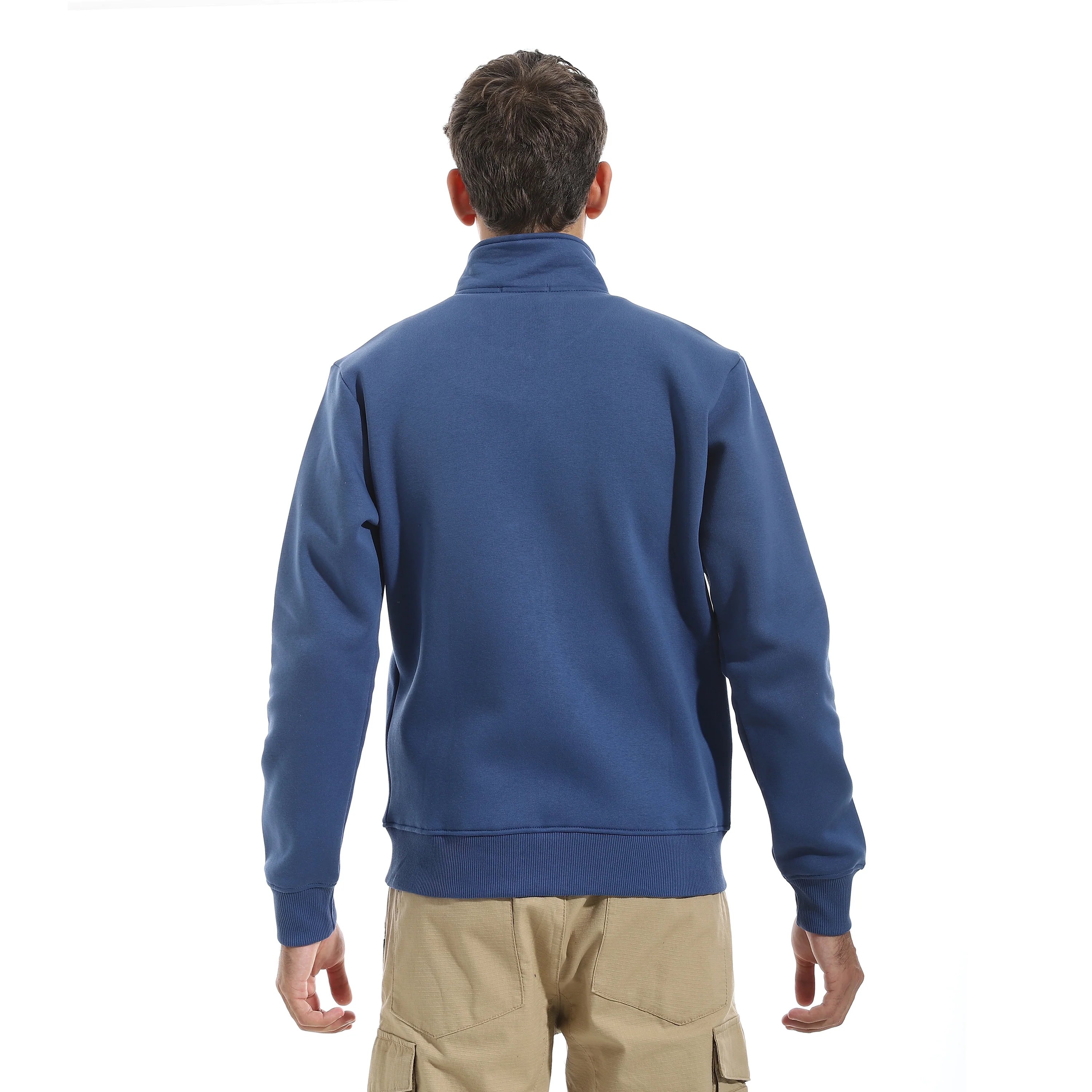 Men’s Zip up High-Neck Sweatshirt - Image 2
