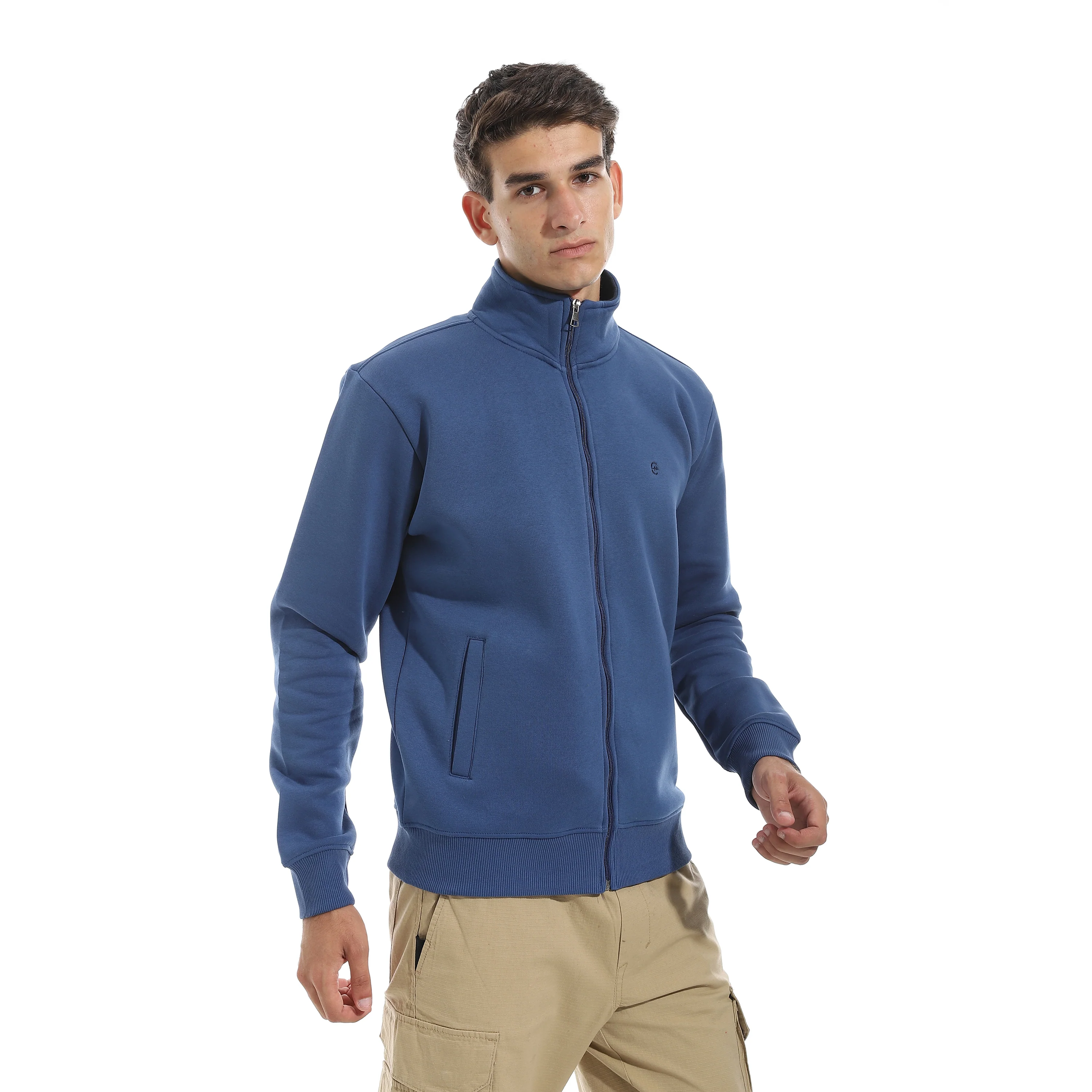 Men’s Zip up High-Neck Sweatshirt - Image 3
