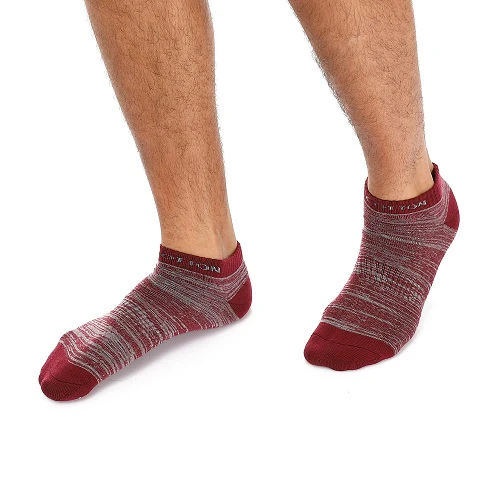 Men's Ankle Socks - Low - Cut, Sporty - Dark Red - Image 2