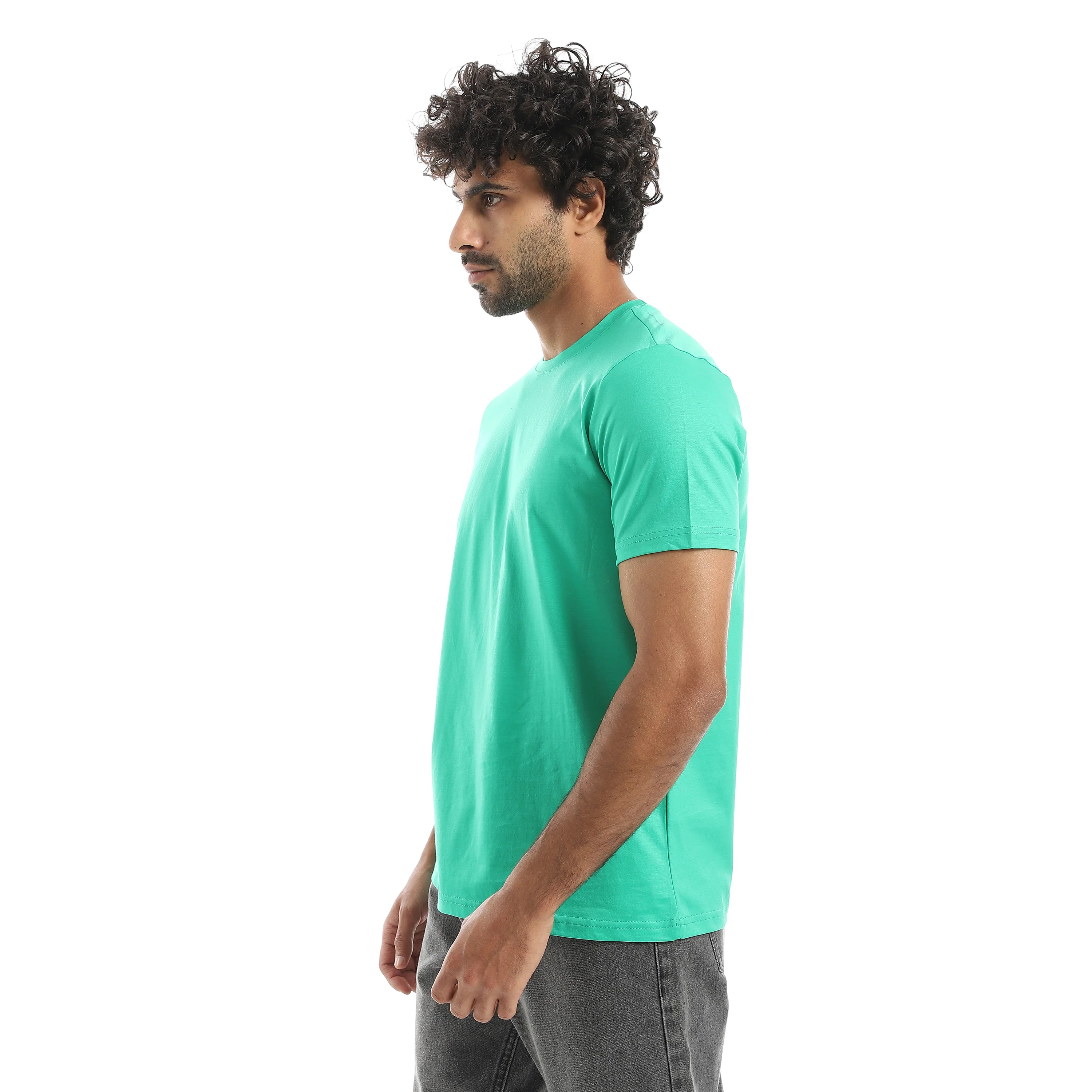 Men's Classic Crew Neck T-Shirt – Green - Image 2