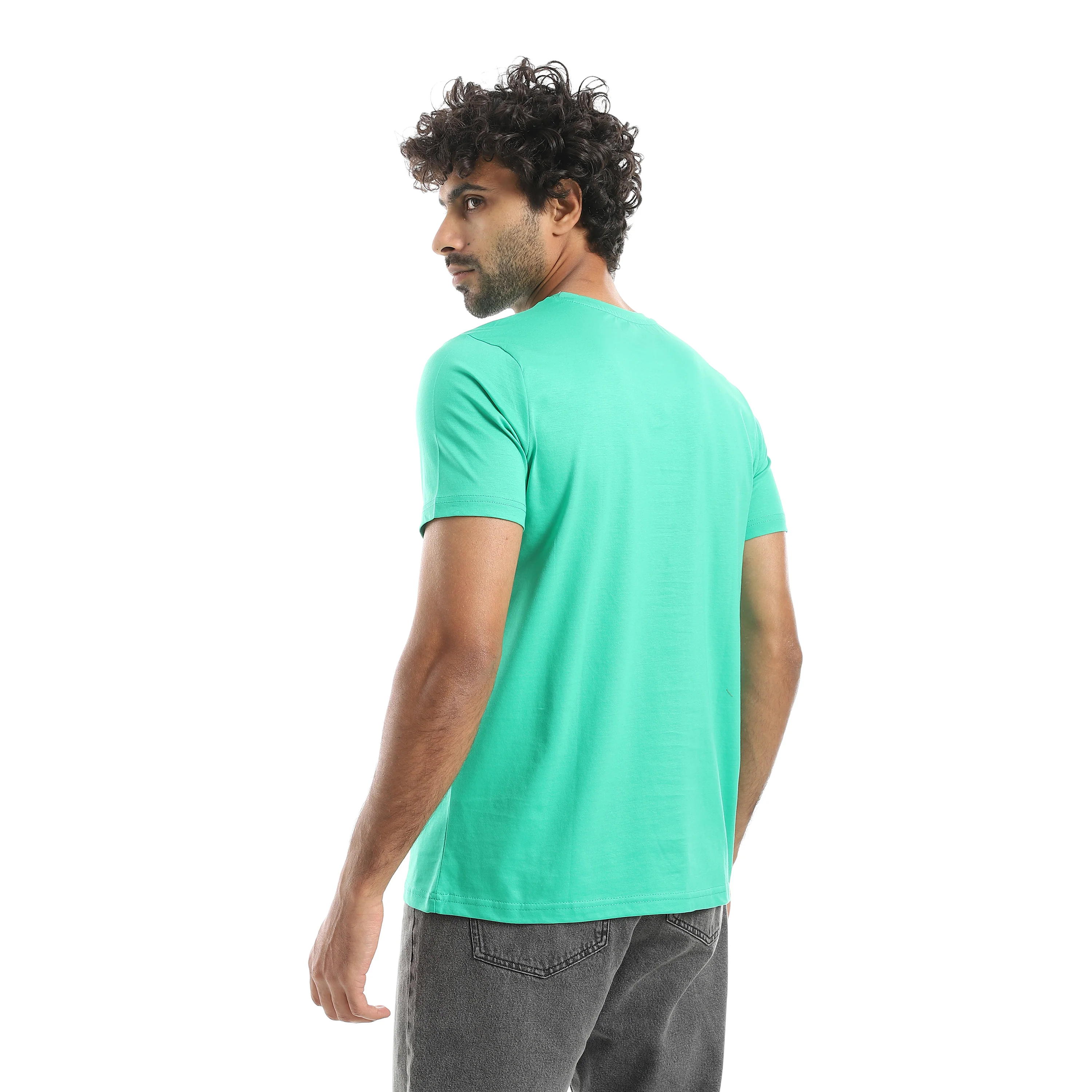 Men's Classic Crew Neck T-Shirt – Green - Image 3