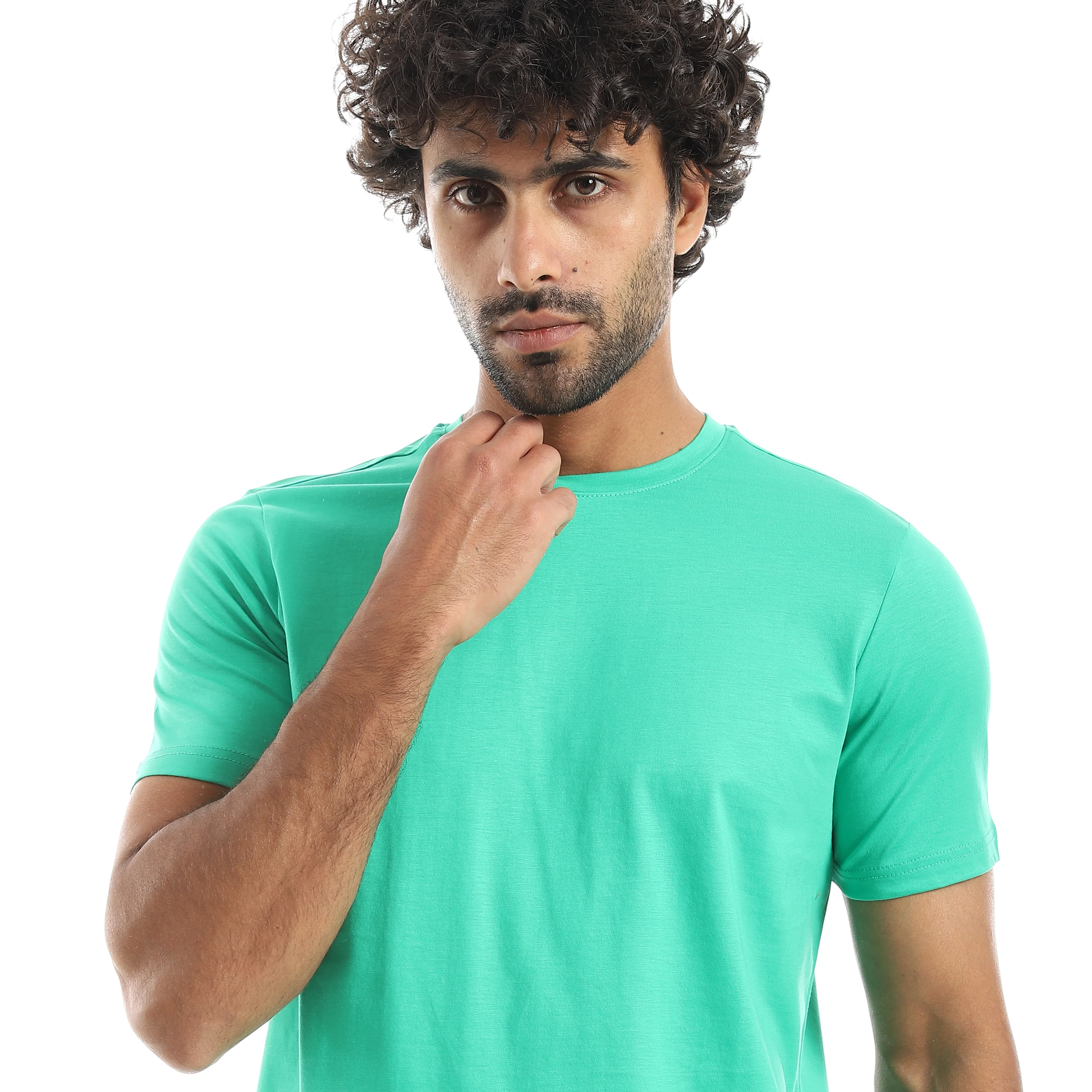 Men's Classic Crew Neck T-Shirt – Green - Image 4