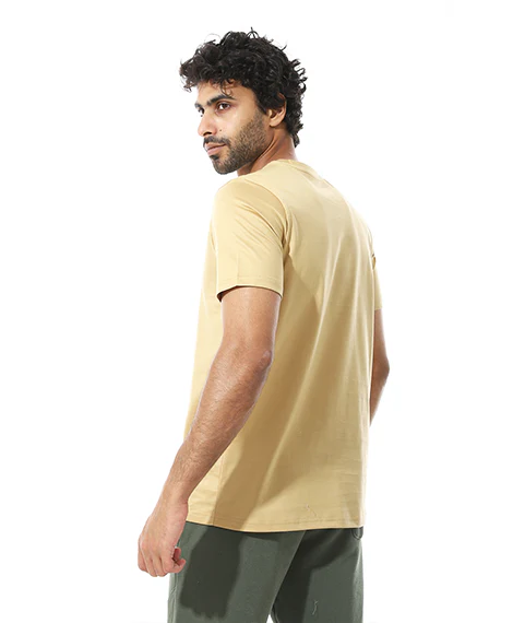 Men's Classic Crew Neck T-Shirt – Light Beige - Image 3