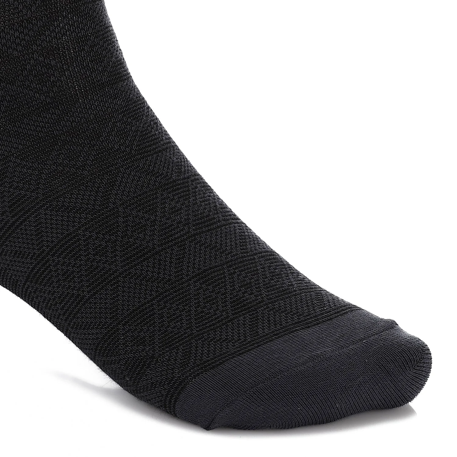 Men's Classic Jacquard Socks - Black & Dark Grey - Image 2