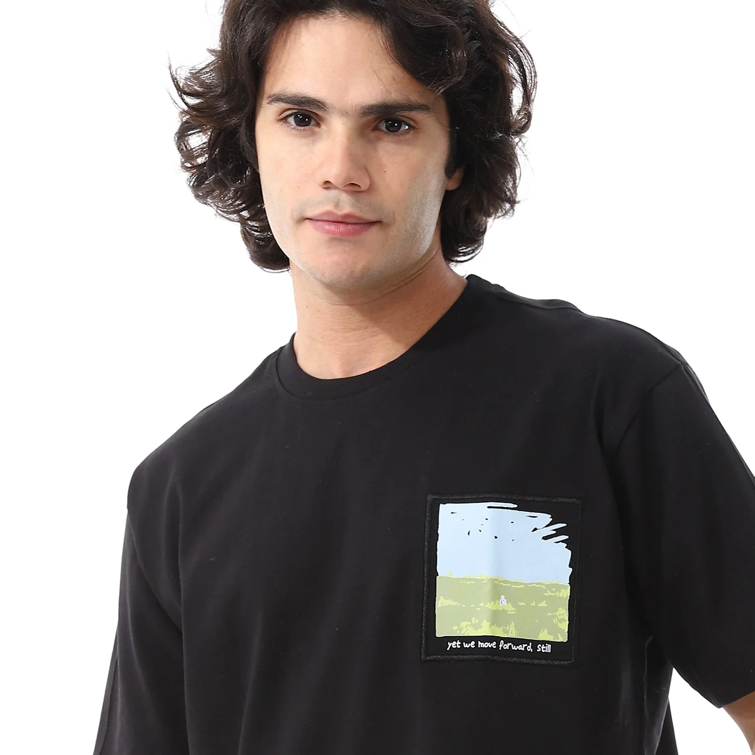 Mens Cotton oversized T-Shirt- Black - Image 9