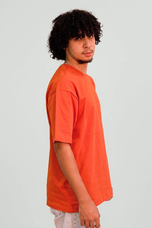 Mens Cotton oversized T-Shirt - Orange - Image 5