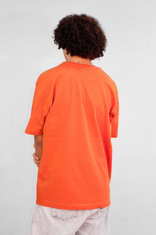Mens Cotton oversized T-Shirt - Orange - Image 9