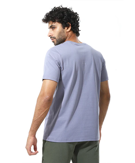 Men's Cotton Regular Fit T-Shirt- Denim - Image 3